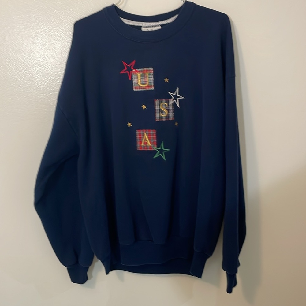 Gopher Sport long sleeve pullover sweat shirt embroidered USA XL navy blue